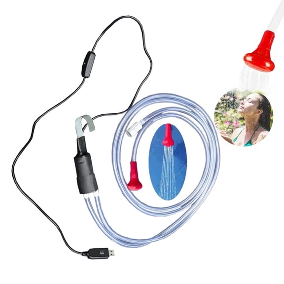 Portable Camping Shower 5 Volts Electric Shower Pump with Mini Handheld Shower Head for Hiking Beach Travel Pet Bath