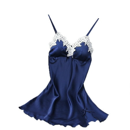 GENGING Womens Nightdress Nightwear Sexy Lingerie Women Silk Lace Robe Dress Nightdress-Nightgown Deals 2024 Sleepwear