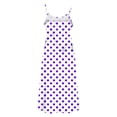 thumbnail image 5 of Maqroz Summer Dresses for Women Plus Size Satin Sleeveless Long Dresses with Spaghetti Strap Printed V Neck Cami Dress Casual Side Slit Maxi Dress Boho Nightdress Multicolor L, 5 of 8