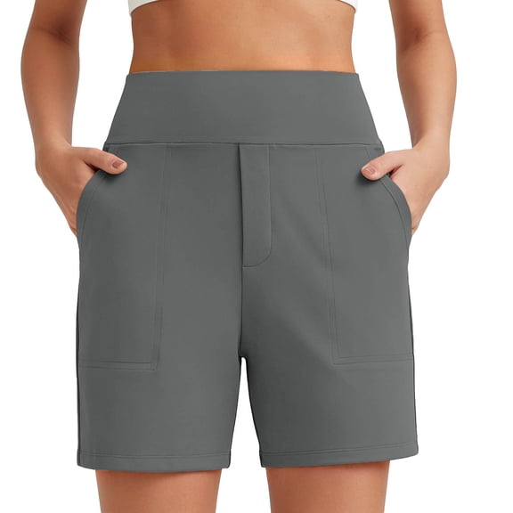 Htrmlpk Athletic Running Short for Women's Bermuda Short Outdoor Work Shorts Jogging Walkshort Pocket Women's Shorts High Waisted Running Yoga Shorts Summer Casual Shorts with Pockets