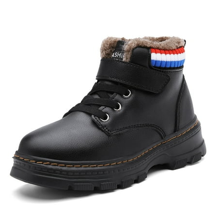 

Winter Martin Booties for Boys Girls Kids Waterproof Velcro Non-Slip Faux Fur Lined for Winter Outdoor