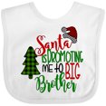 thumbnail image 3 of Inktastic Santa is Promoting Me to Big Brother Green Plaid Tree Boys Baby Bib, 3 of 4