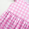 thumbnail image 4 of HAWEE Princess Pink Dress for Girls Pink Costume Plaid Sleeveless Sundress With Accessories Halloween Birthday Party, 4 of 6