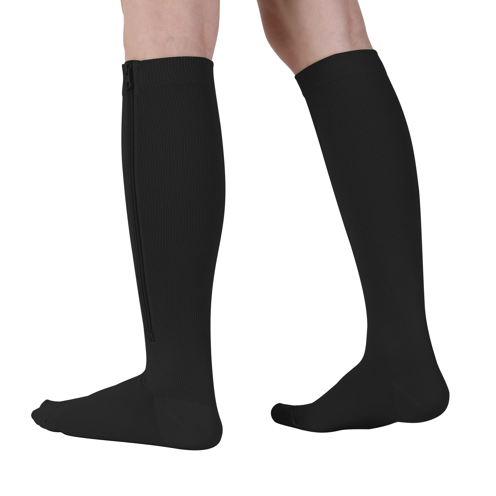 1 Pairs Zipper Compression Socks for Women & Men, 1520 mmHg Open Toe