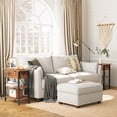 thumbnail image 2 of HOOBRO Flip Narrow End Table with Power Outlets Industrial Home Coffee Table Living Room Bedroom BF341BZ01, 2 of 12