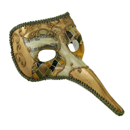 Harlequin Music Jester Zanni Carnivale Venetian Style Long Nose Face Mask