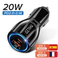 thumbnail image 2 of Cargador de coche USB Dual GETIHU de 20W, enchufe de carga de teléfono de carga rápida QC LED para iPhone 13 12 iPad Airpods Huawei Samsung Xiaomi 11 LG Tan Jianjun  unisex, 2 of 2