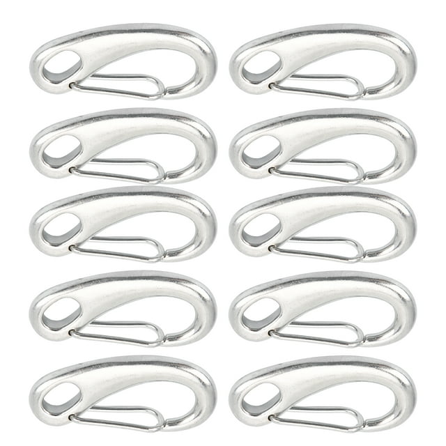 Heavy Duty Snap Rope Hook,10pcs 30mm Heavy Duty Spring Snap Rope Hook Marine Grade Carabiner Clips Future-Proof Design