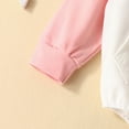 thumbnail image 6 of Zanarzt Cotton Romper Baby Girl Baby Boy Girl Spring Clothes Oversized Hooded Pullover Sweatshirt Romper Color Block Bodysuit Pink,0-6 Months, 6 of 9