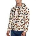 thumbnail image 3 of Uemuo Funny Chicken Pattern Men's Hoodie - Casual Pullover Hoodie with Kangaroo Pocket, Stylish Hooded Sweatshirt for Everyday Wear-Small, 3 of 7
