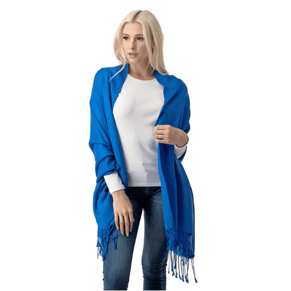 Luxurious Women's Pashmina Shawl in Royal Blue - Soft and Elegant