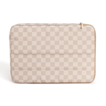 U Brands Puffer Laptop Sleeve, 15"L x 10.67"W x 1.77"D, Neutral Checkered Pattern