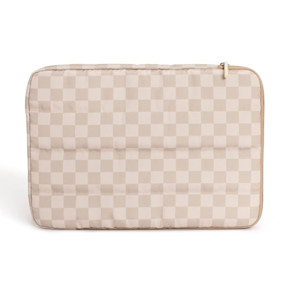 U Brands Puffer Laptop Sleeve, 15"L x 10.67"W x 1.77"D, Neutral Checkered Pattern