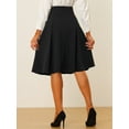 thumbnail image 4 of DARING DIVA Women's Vintage Button Decor Flared Midi Skirt S Black, 4 of 6