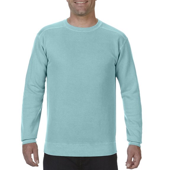 (Price/each)Blank and Custom Comfort Colors 1566 Adult Ringspun Crewneck Sweatshirt-CHALKY MINT-3X