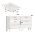 thumbnail image 7 of Rovaurx 6 Drawer Double Dresser Chest, Bedroom Chest of Dressers, Beside Table, White, 7 of 7