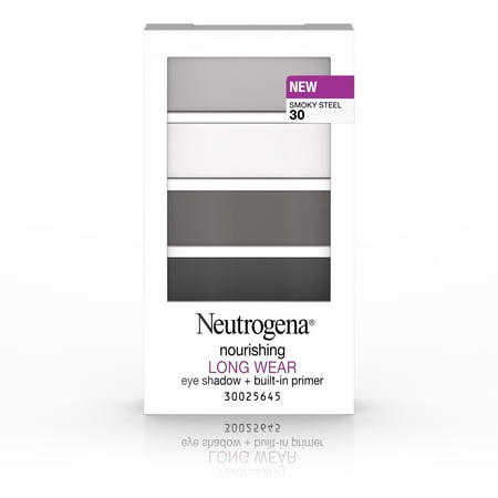 Neutrogena Nourishing Long Wear Eye Shadow + Built-In Primer, 30 Smokey Steel, .24 Oz.