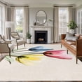 thumbnail image 2 of Area Rug 72×108in, Spring Colorful Tulips Flower on Retro Linen Floor Carpet Living Room Rug, Watercolor Botanical Non-Slip Welcome Mat Indoor Rugs for Bedroom Dining Room, 2 of 9