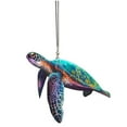 thumbnail image 2 of RuiJiao Cute 2D Sea Turtle Hanging Ornament for Car Rearview Mirror Decor- Bag Keychain Accessory for Women- Automotive Interior Mirrors Decor, 2 of 7