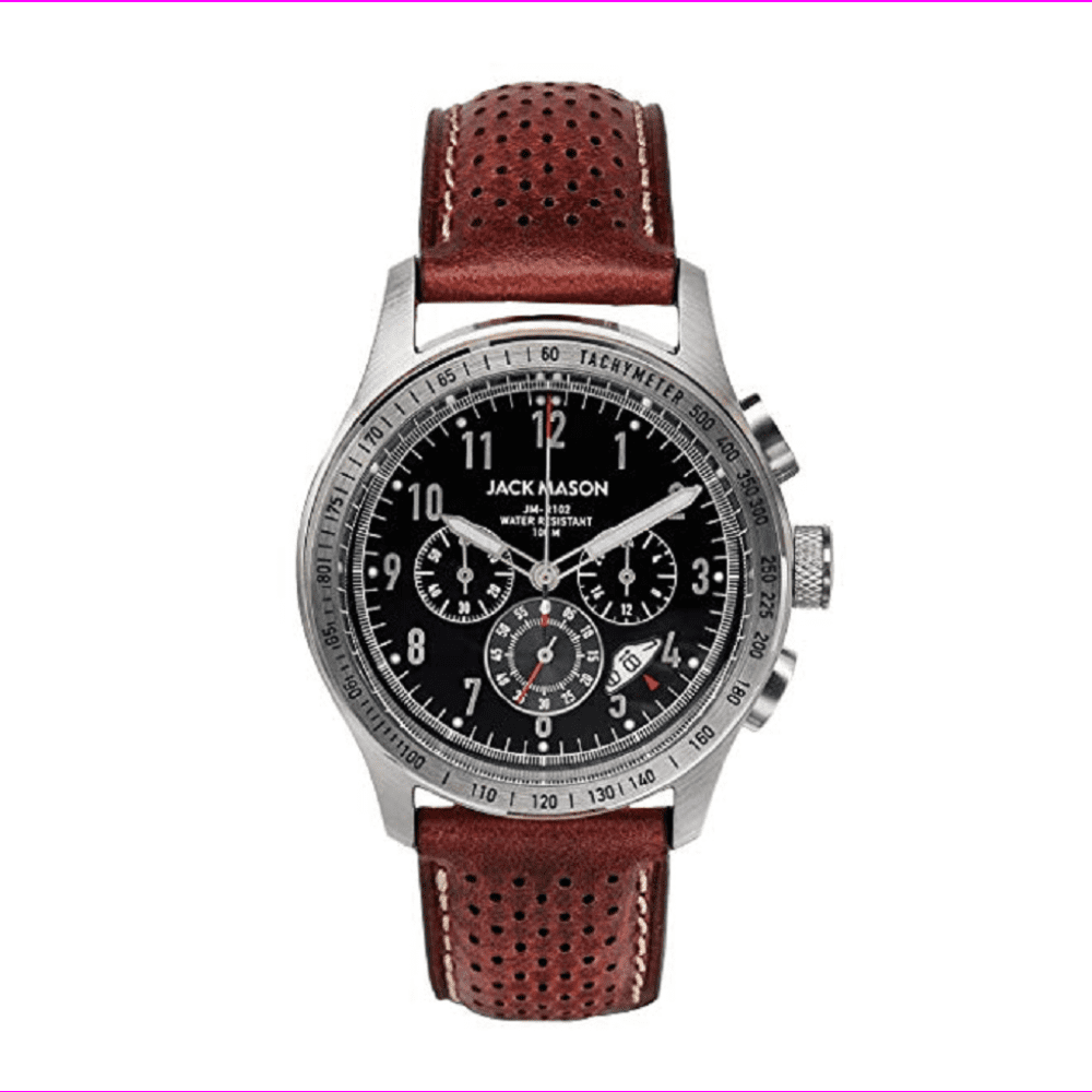 Jack Mason - Jack Mason Racing Chrono Watch JM-R102-222 Brown Leather ...