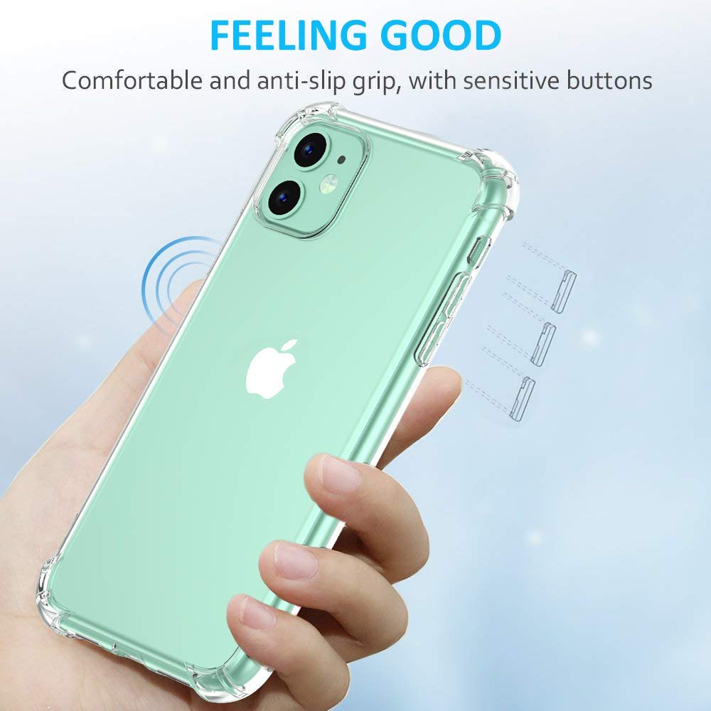 Njjex iPhone 11 / iPhone XR / iPhone 12 Pro Max Case, Njjex iPhone XR Crystal Clear Shock Absorption Technology Bumper Soft TPU Cover Case For Apple iPhone 11, 12 Mini, 12 Pro Max - image 4 of 6