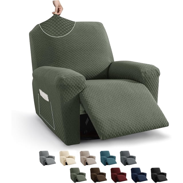 Wingback Chair Covers Piece Stretch Wing Chair Covers Soft Thick Wingback Armchair Slipcover High Back Furniture Protector Washable Dark