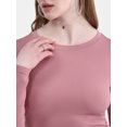 thumbnail image 4 of No Boundaries Seamless Ribbed Tee with Long Sleeves, Women's XXS-XXL, 4 of 5