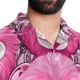thumbnail image 5 of Pink Monkey Gorilla Men's Short Sleeve Printed Button Down Beach Shirt Casual Summer Unisex Tops with Spread Collar, 5 of 6