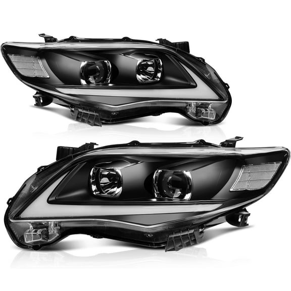 SCITOO Fit for 2011-2013 Toyota Corolla Headlight Assembly Headlamps Replacement(Left and Right Side)