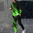 thumbnail image 2 of DeHolifer 2 Piece Outfits for Men Plus Size Crewneck Long Sleeve Pullover Sweatshirt Tracksuit Jogger Sweatpants Sweatsuit Set Green 4XL, 2 of 7