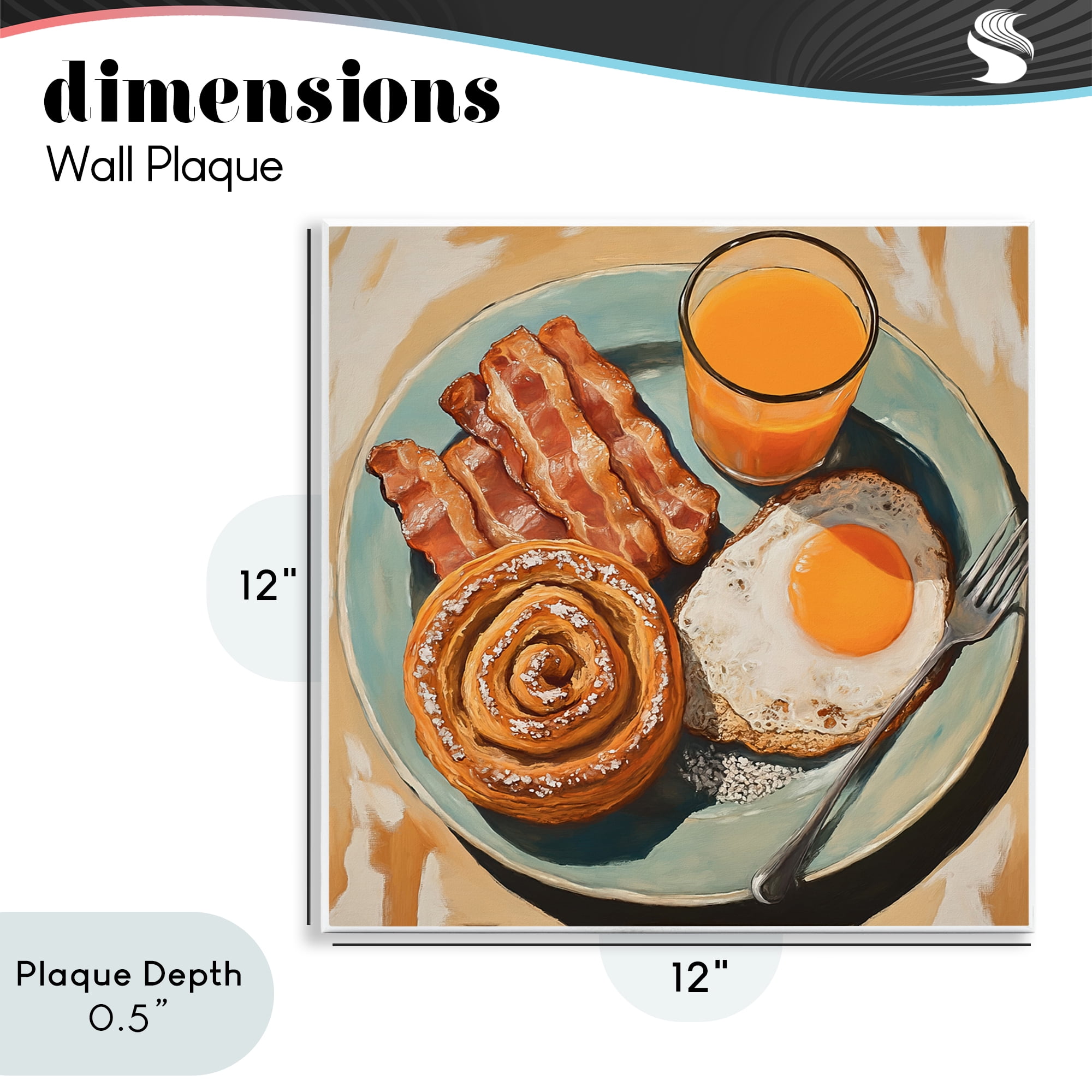 Stupell Industries Cinnamon Roll Breakfast Wall Plaque Art, design by Tina LeCour