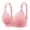 Pink, variant on Ndbuld Padded Sports Bra Women's Non Steel Ring Style Printed Gathered Middle Button Breathable Underwear Daily Bra