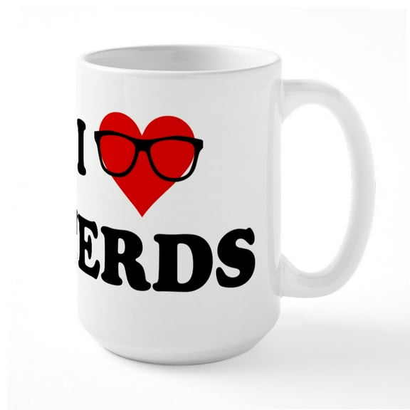 CafePress - I Heart Nerds - 15 oz Ceramic Large White Novelty Mug