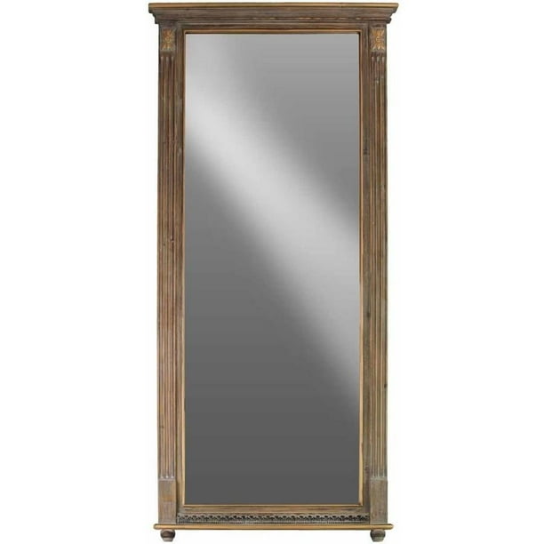 Urban Trends Collection Wood Wall Mirror, Natural Wood Finish, Brown