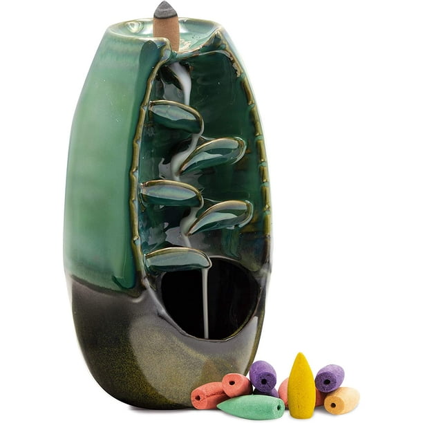Mountain River Cascading Incense Fountain Aromatherapy Smoke Waterfall 10 Cones Green Walmart Com Walmart Com