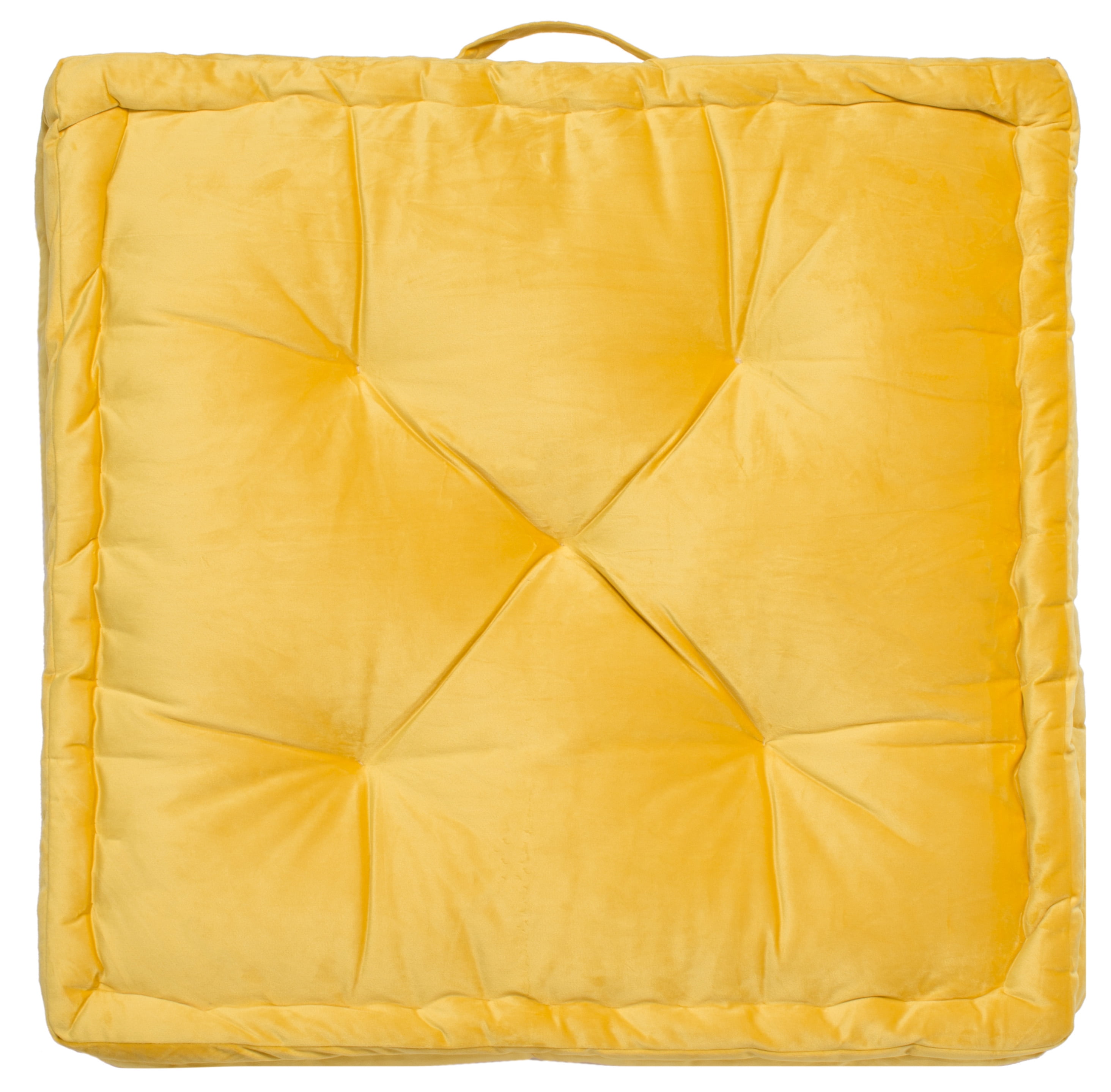 SAFAVIEH Navi Solid Floor Pillow, 25" x 25", Yellow