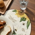 thumbnail image 3 of Sunflowers Round Placemats Set of 2 for Dinning Tables,Heat-proof Braided Table Mats 15 Inch,Farmhouse Retro Butterfly Beige Yellow Washable Place Mat for Kitchen Restaurant Party Decor Table Setting, 3 of 9