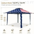 thumbnail image 4 of EAGLE PEAK 13 x 13 ft Pop-Up Gazebo Tent Instant w/ Mosquito Netting，Outdoor Gazebo Canopy Easy Set-up Folding Shelter (American Flag), 4 of 10