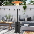 thumbnail image 2 of Costway Chauffage de Patio 50 000 BTU avec Roues, Table Ronde et Brûleur en Acier Inoxydable, Noir, 2 of 10