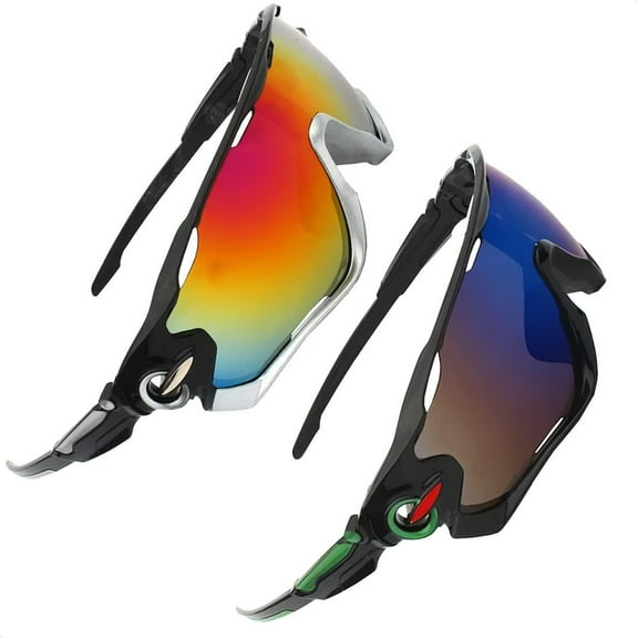2-Pack Ultra-Light Sports Sunglasses for Men – Non-Slip Rainbow Running Glasses for Cycling, Fishing & Outdoor Use