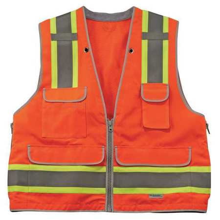 - GLOWEAR High Vis Surveyor Vest,Cls 2,Orange,S/M 8254HDZ