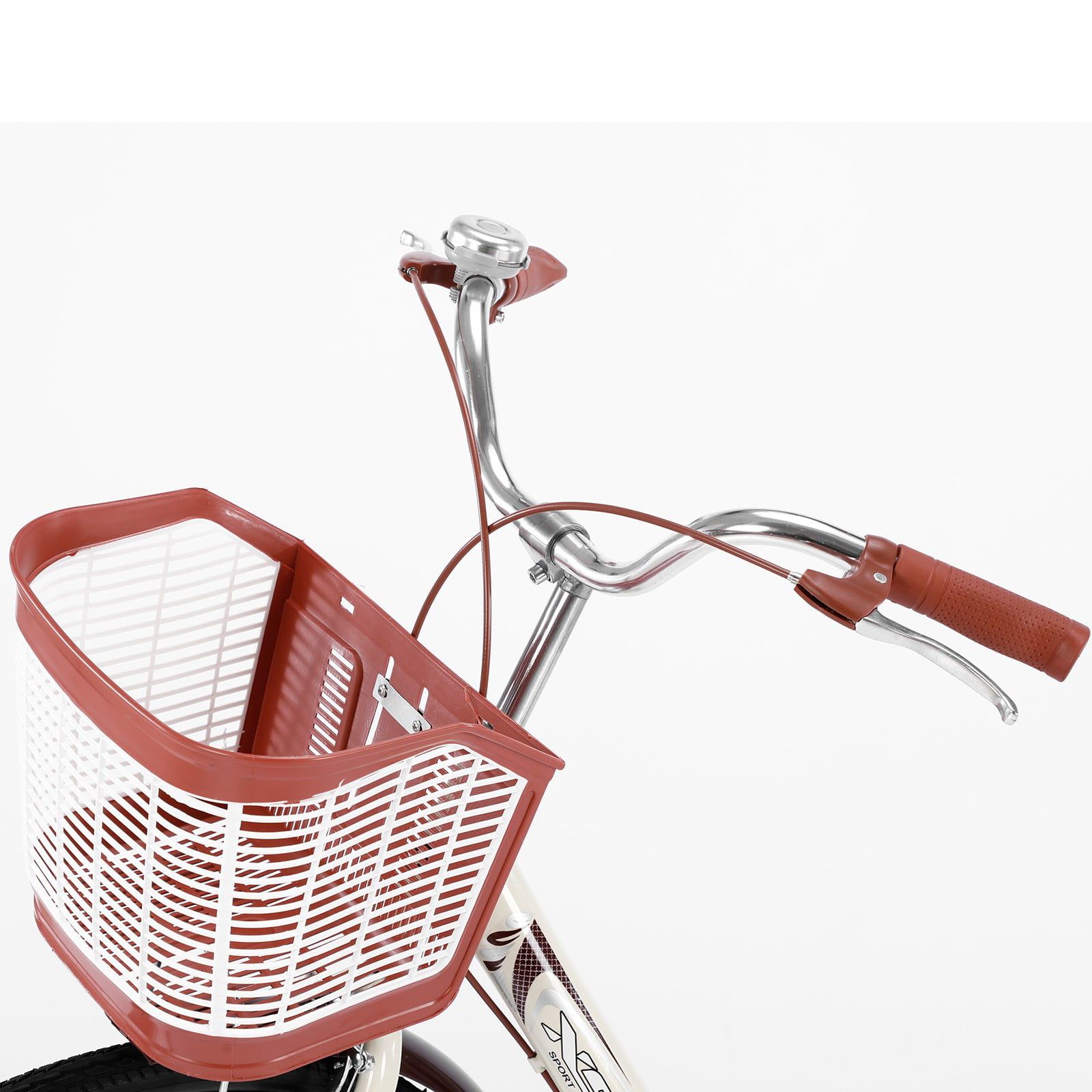 26 Inch 1 Speed Classic Retro Style Bike With Basket And Seat Cruiser Bike 