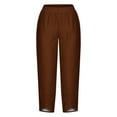 thumbnail image 3 of Zuesphe Khakis Pants for Women Summer Capri Pants for Women Womens Palazzo Pants Plus Size High Waist Cargo Pants Women Short, 3 of 4