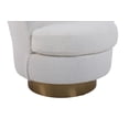 thumbnail image 4 of Swivel Accent Barrel Chair, Modern Round Armchair with Metal Base, Comfy Teddy Fabric Upholstered Reading Chair for Living Room, Bedroom, Office, White, 4 of 8