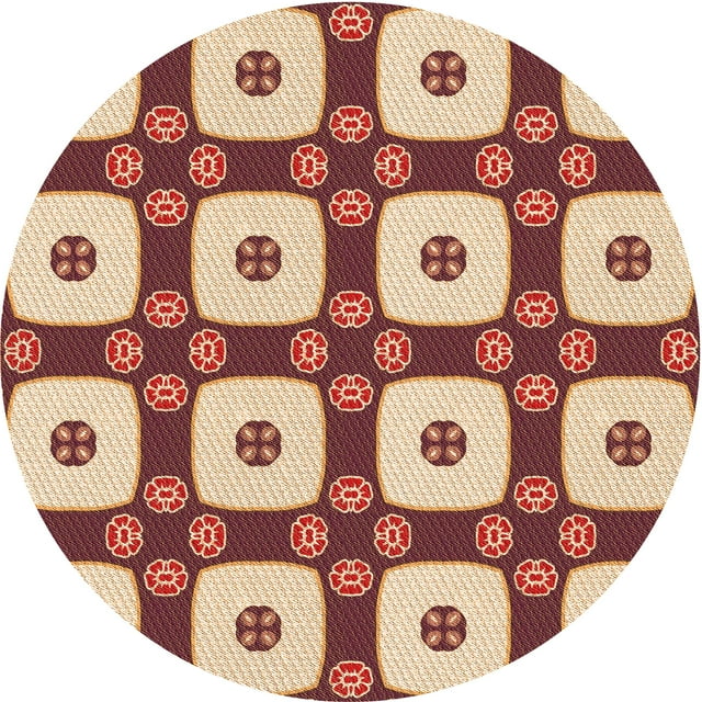 Ahgly Company Machine Washable Indoor Square Transitional Pastel Orange Area Rugs, 3' Square