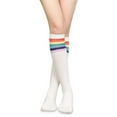 thumbnail image 3 of LAVRA Women's Pair of Colorful Rainbow Trimmed Knee High Black Socks, 3 of 4
