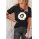 thumbnail image 2 of ABPHQTO Camiseta estampada floral negra de mujer, 2 of 5