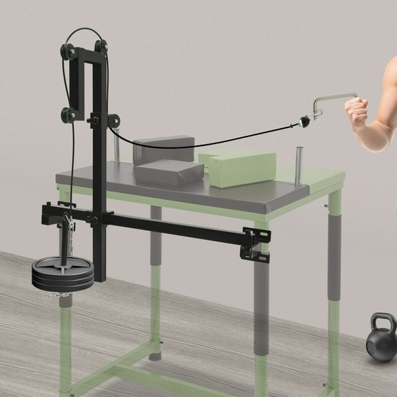 ToppiJoy Adjustable Tabletop Arm Trainer, Professional Arm Wrestling Training Equipment with Pulley System for Wrist Forearm Strength Workout at Home Gym (Black)