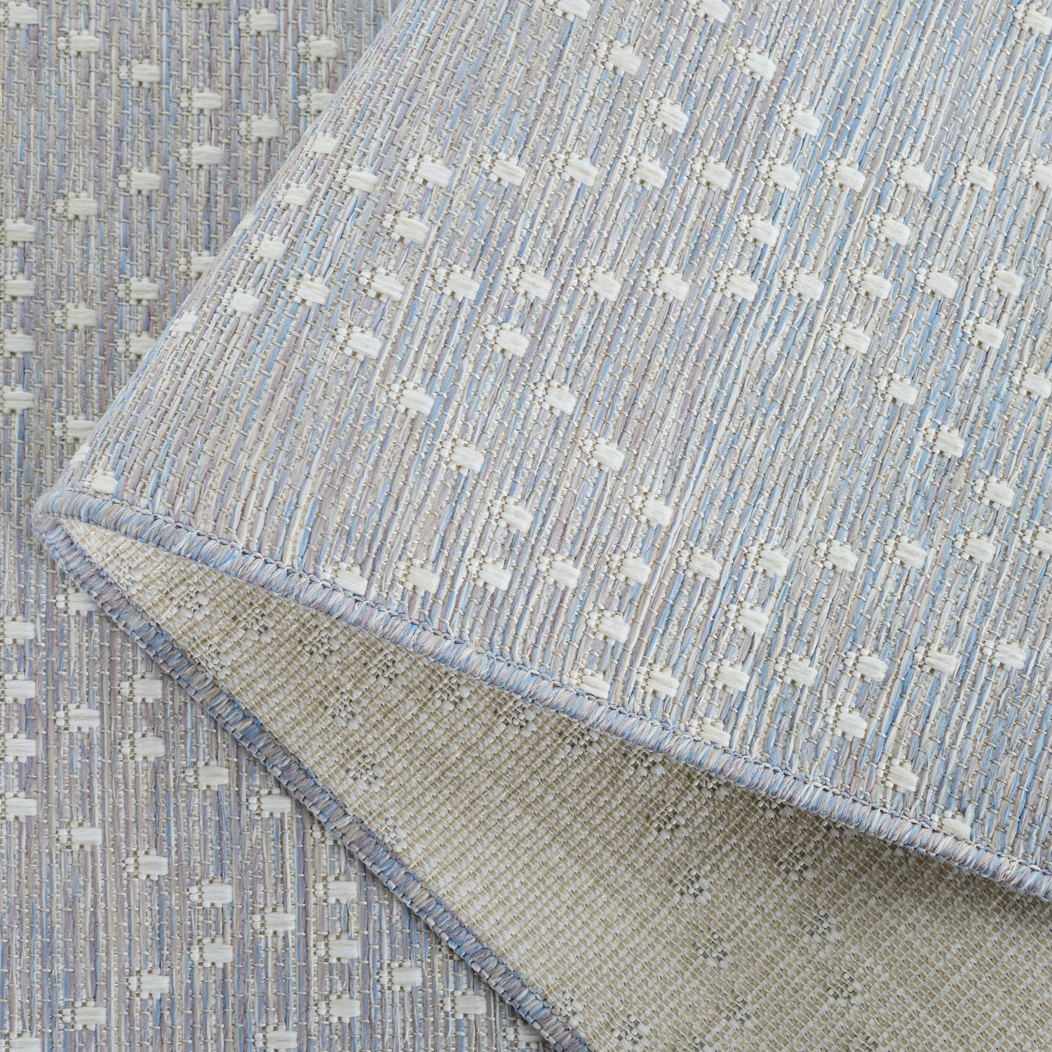 SAFAVIEH Sunset Jenelle Geometric Indoor/Outdoor Area Rug, Blue/Lavender, 5'3" x 7'6"