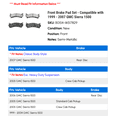 thumbnail image 2 of Front Brake Pad Set - Compatible with 1999 - 2007 GMC Sierra 1500 2000 2001 2002 2003 2004 2005 2006, 2 of 2